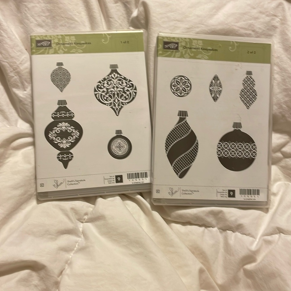 Stampin Up ORNAMENT KEEPSAKES Christmas Cling Rubber Stamps Set of 9 Stamps